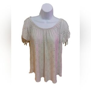 Eclipse Off-Shoulder Eyelet Blouse